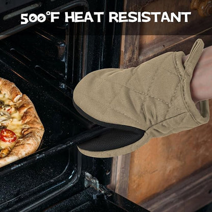 Oven Mitts and Pot Holders Set, Heat Resistant Silicone Kitchen Mini Oven