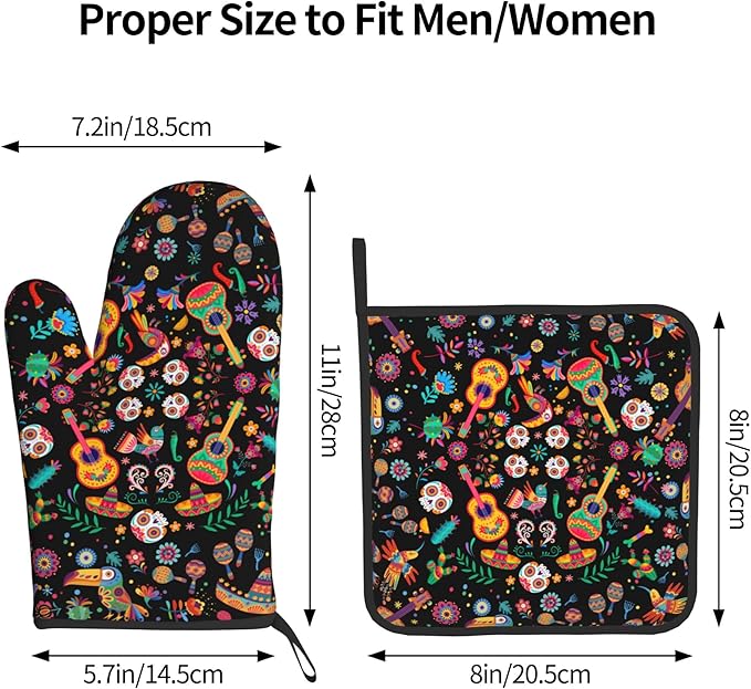 Mexican Oven Mitt Potholders Sets