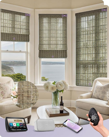 Graywind Smart Natural Roman Shades Compatible