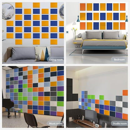 Amantech 12 Pack Acoustic Panels Self Adhesive Sound Proof Foam, High Density
