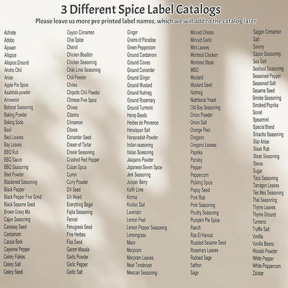 Spice Jars with Labels