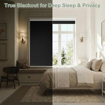 ZSHINE Motorized Blackout Window Blinds Customize Width Remote Control Wireless