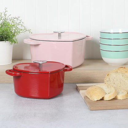 Martha Stewart Heart Shaped Enamel Cast Iron 2-Quart Dutch Oven