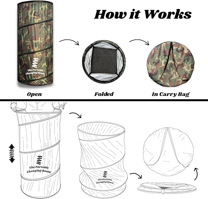 Portable Changing Room, Pop Up Pod - Privacy Tent, Dressing Room Tube or Portable Toilet Stall with Carry Bag for Camping, Beach, or Outdoor by The Portable Changing Room