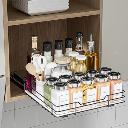 BOIVSHI Pull Out Spice Rack, Slide Out Spice Rack