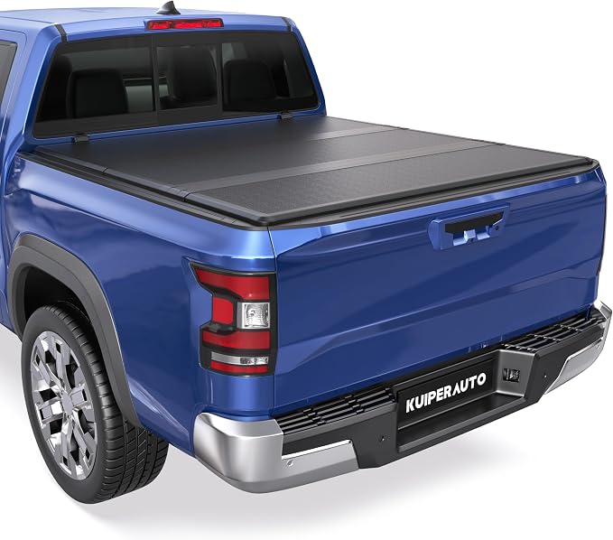 KUIPERAUTO 6FT Fiberglass Tri Hard Compatible for Nissan Frontier 2005-2025 Tonneau Cover Truck Bed Cover Fleetside Bed On Top 72Inch