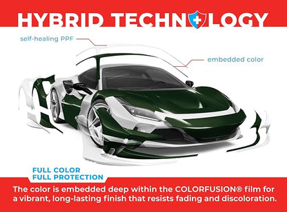 ColorFusion PPF by VViViD, Gloss Dark Olive Green Dry Apply PPF Vinyl Car Wrap Roll 60ft x 5ft