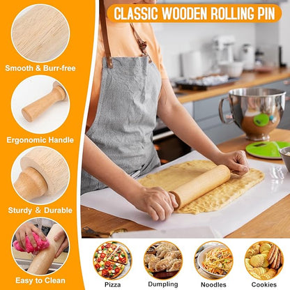 Wooden Rolling Pins for Baking, Small Dough Roller