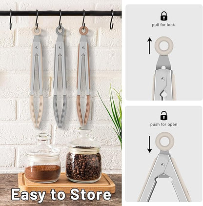 Hotec Mini Silicone Kitchen Tongs