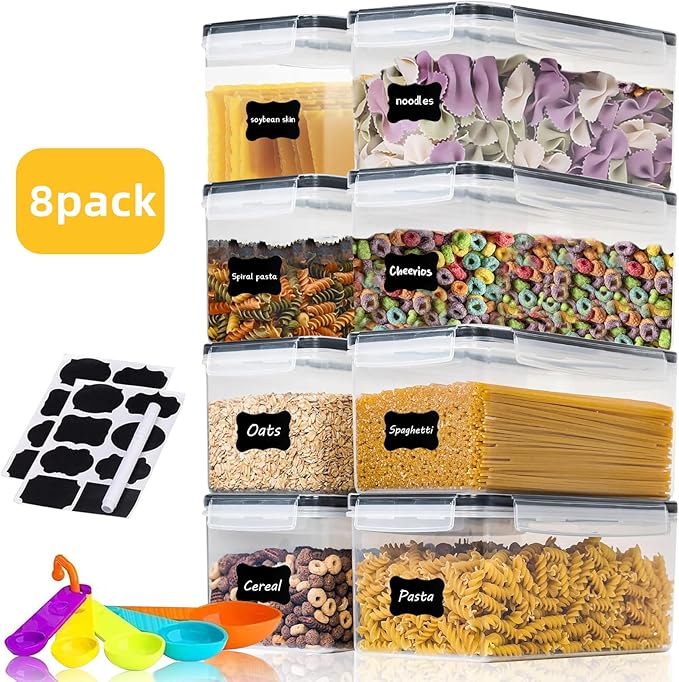 8PCS 3.2L/108 OZ Airtight Food Storage Containers