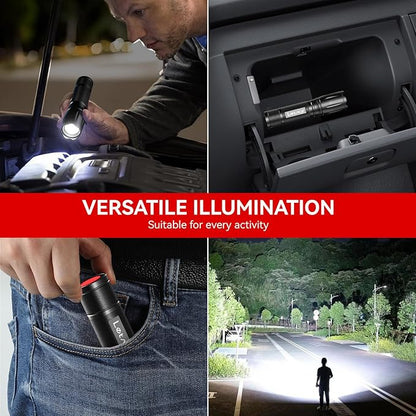LETMY Tactical Flashlight S2000-2 Pack Bright Military Grade LED Flashlights High Lumens - Portable Handheld Flash Light, 5 Modes Zoomable Waterproof Flashlights for Home Emergency Camping Outdoor