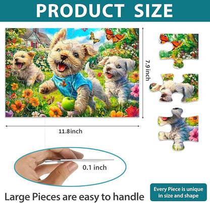 6 Packs 16 Large Piece Puzzle for Seniors, Alzheimer's & Dementia Activities, Easy Puzzle, 6 Storage Bags