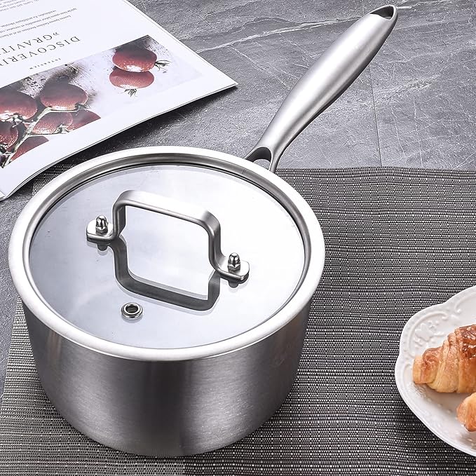 LOLYKITCh Tri-Ply 3 QT Stainless Steel Saucepan