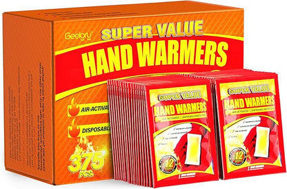Hand Warmers Disposable 500/375/240/125/90/55/30 Pcs, Long-Lasting Up to 12 Hours for Warm Body, Safe Portable Hand Warmers for Camping, Fishing, Winter for Women Men Mom Dad