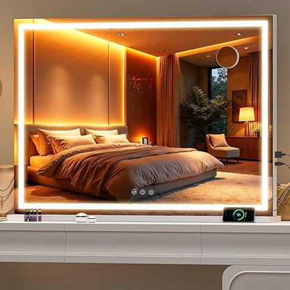 Vanity Mirror with Lights, Dimmable 3 Modes, Memory Function, Smart Touch