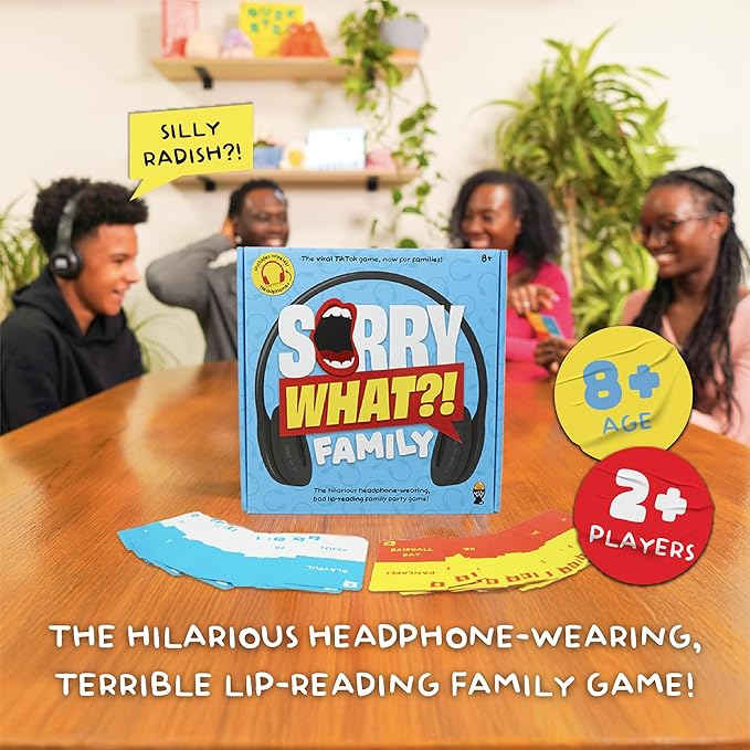 Lucky Egg Sorry What – Hilarious Bad-Lip Reading Party Games for Adults Based on The Headphone Challenge TikTok Trend (Family Edition (Age 8+))