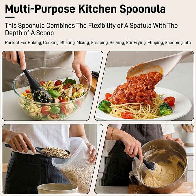 3 PACK Silicone Cooking Spatula Spoons