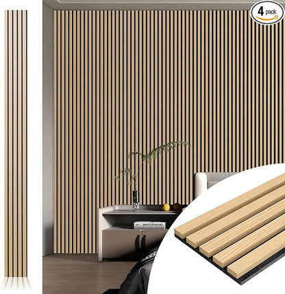 Art3d 4pcs-107 x 8in Slat Acoustic Panel
