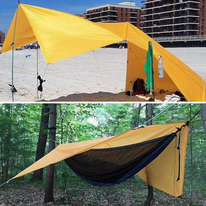 Azarxis Waterproof Camping Tent Tarp Hammock Rain Fly Footprint Ground Cloth Shelter Sunshade Beach Picnic Blanket Mat for Outdoor Camping Park Lawn