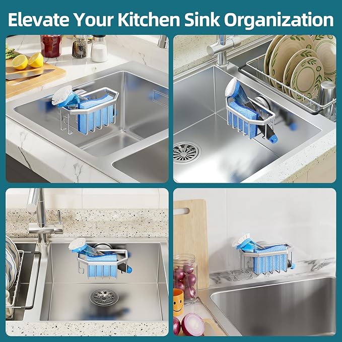 TAILI Sink Caddy with Strong Suction Cup, Sponge Holder