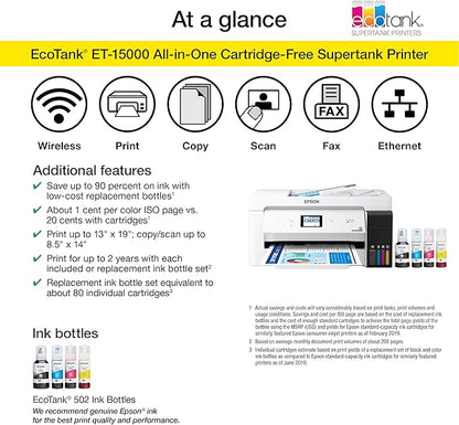 Epson EcoTank ET-15000 Wireless Color All-in-One Supertank Printer
