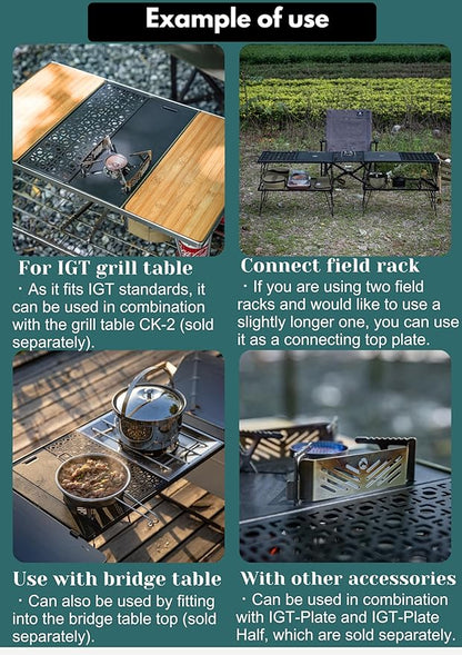 camping moon IGT Top Board Bridge Table Laser Top Board Half Black CK-12F-1P