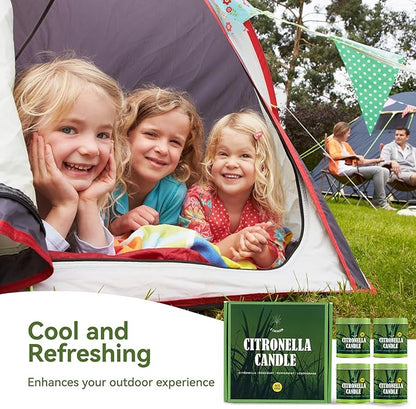 Citronella Candles Outdoor Set, 2 Pack Jar Candle for Patio Camping Backyard Picnic, Scented Candles Sets Gifts for Men Women, 9 Oz Bug Non Toxic Mosquito Candles Repellent Back to School Gifts