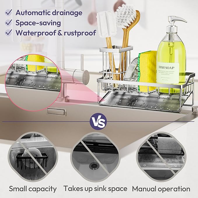 SWTYMIKI Sink Caddy Sponge Holder