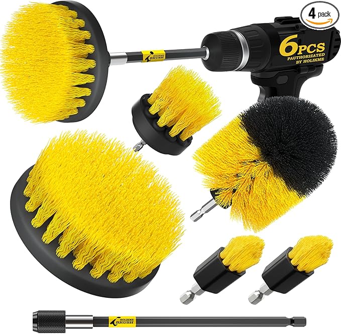 Holikme 6Pack Drill Brush Power Scrubber Cleaning Brush Extended Long