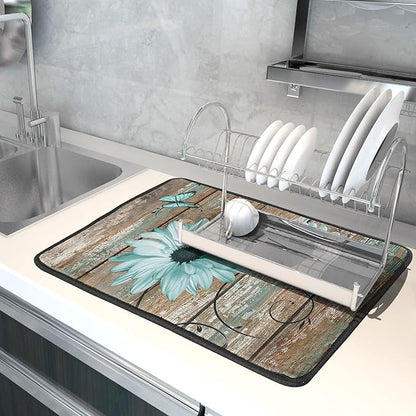 Giwawa Rustic Daisy Dish Drying Mat