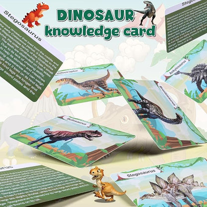 kolegend Dino Egg Dig Kit, 12 Pack Easter Basket Stuffers with 12 Dinosaur Cards and 1 Dinosaur Activity Playmat, Easter Basket Stuffers Toys for 3 4 5 6 7 8 9 10 11 Year Old Boys Girl