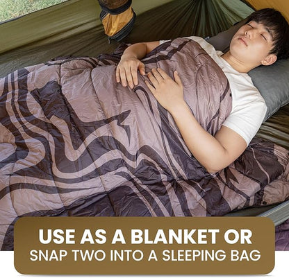 ONETIGRIS Camping Blanket,Wearable Outdoor Quilt with Recycled Thermal Insulation, Convertible to Sleeping Bag, Lightweight & Portable Travel Blanket for Camping &Hiking