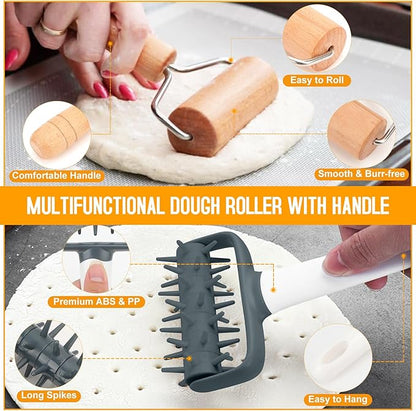 Wooden Rolling Pins for Baking, Small Dough Roller
