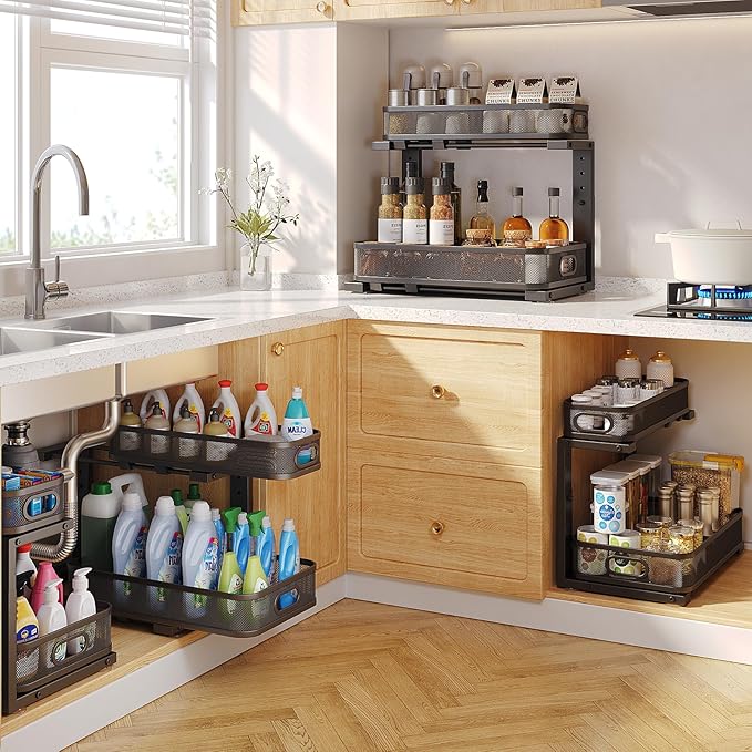 2 Pack 17.3IN-Depth Under Sink Organizer