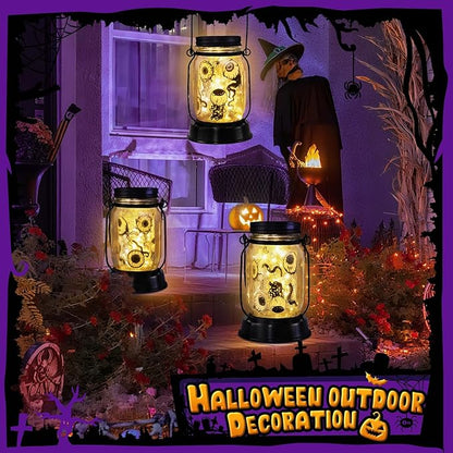 Halloween Decorations Halloween Decor Eyeballs Solar Lanterns Eyeball Decorations Outdoor Lights Solar Garden for Yard, Patio,Backyard,Porch Torches Light