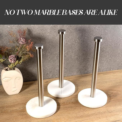 Koville African Genuine Marble Paper Towel Holder Countertop,
