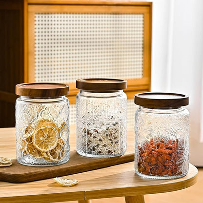 Adodeen 3-Pack 24oz Glass Jar