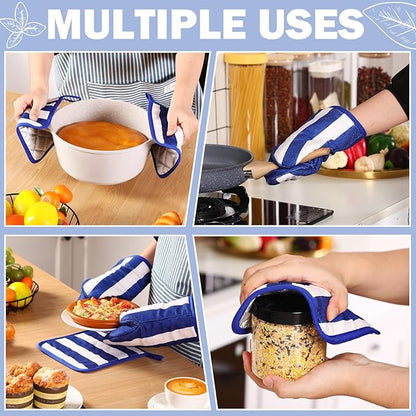 Reallnaive Oven Mitts and Pot Holders 4 Pcs Set