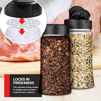 12 Pack 9.5 oz Plastic Spice Jars, Empty Seasoning Containers