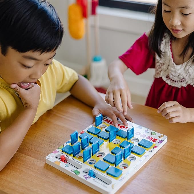 Melissa & Doug Flip to Win Travel Memory Game - Wooden Game Board, 7 Double-Sided Cards Road Trip Essentials for Kids, Hangman for Kids, Memory Toy for Toddlers and 5+