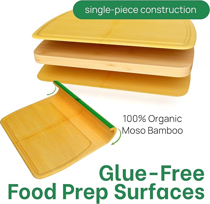 FSC-Certified Extra Large Bamboo Cutting Board Featuring 18 Inch Glue-Free