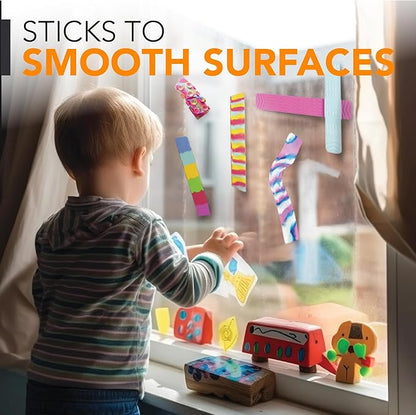 BUNMO Sensory Toys Stretchy Strings for Toddlers 3+ - Stimulating & Addictive Fidget Toys for Kids - Hours of Fun for Kids - Non-Mouthable Toy 3+ - Suction 6 Pack