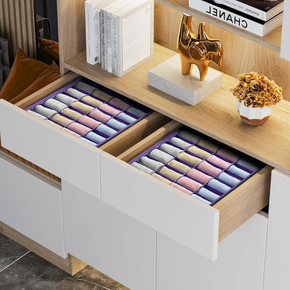 Joyoldelf Sock Drawer Organizer Divider 2 Packs Underwear Organizer, 24 Cell
