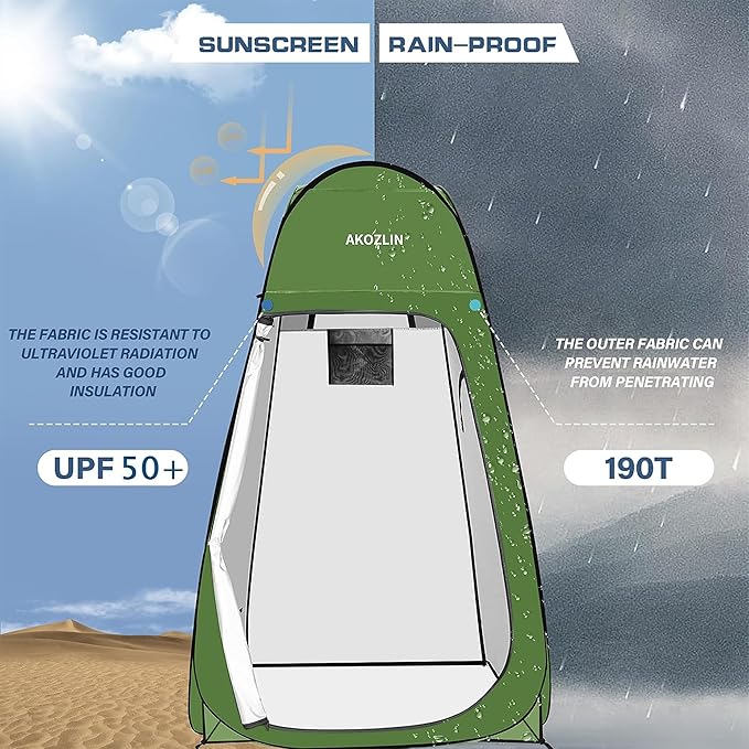 AKOZLIN Portable Pop Up Shower Tent Instant Privacy Dressing Changing Tent Outdoor Shower Room Camp Toilet Tent