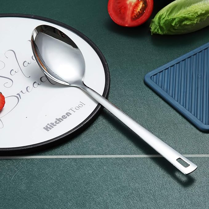 Cooking Spoon, Berglander Stainless Steel Solid Serving, Basting Spoon