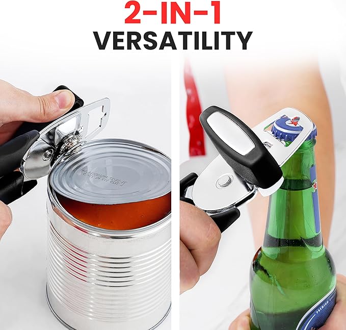 Zulay Kitchen Heavy Duty Stainless Steel Manual Can Opener – Ergonomic Soft