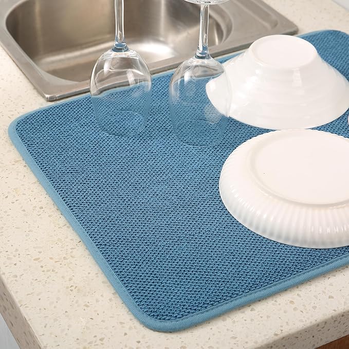 2 Pack Microfiber Dish Drying Mat