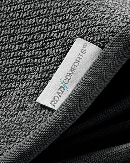 Road Comforts Car Seat Covers for Front Seat, High Back Heavy Duty Breathable Flax Seat Protector, Airbag, Not Seat Belt Compatible, Washable Seat Cover Fits for Most Cars, Trucks, SUVs, Vans Black