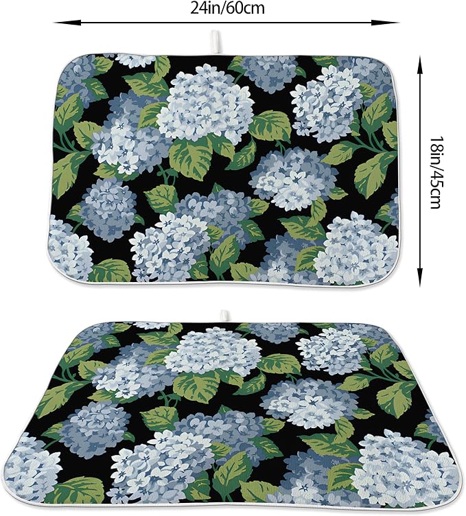 Spring Floral Dish Drying Mat 18x24 Inches