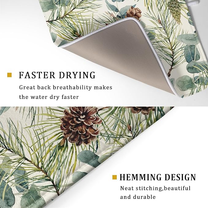 Winter Christmas Dish Drying Mat